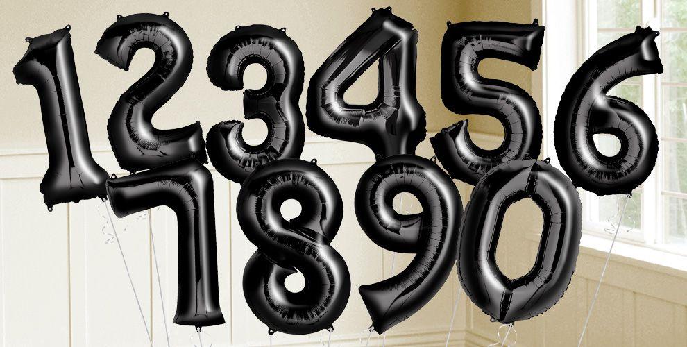 Black Number Balloons - JJ's Party House