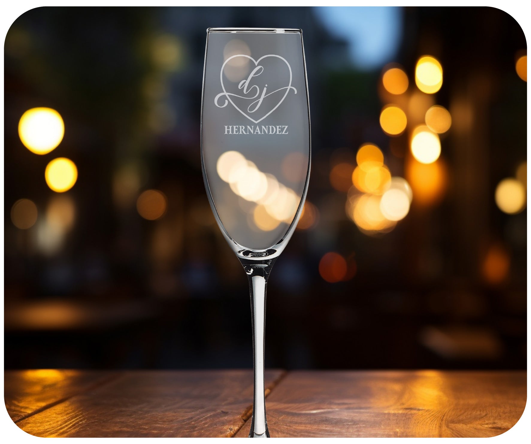 Custom Champagne Glasses - JJ's Party House McAllen, TX