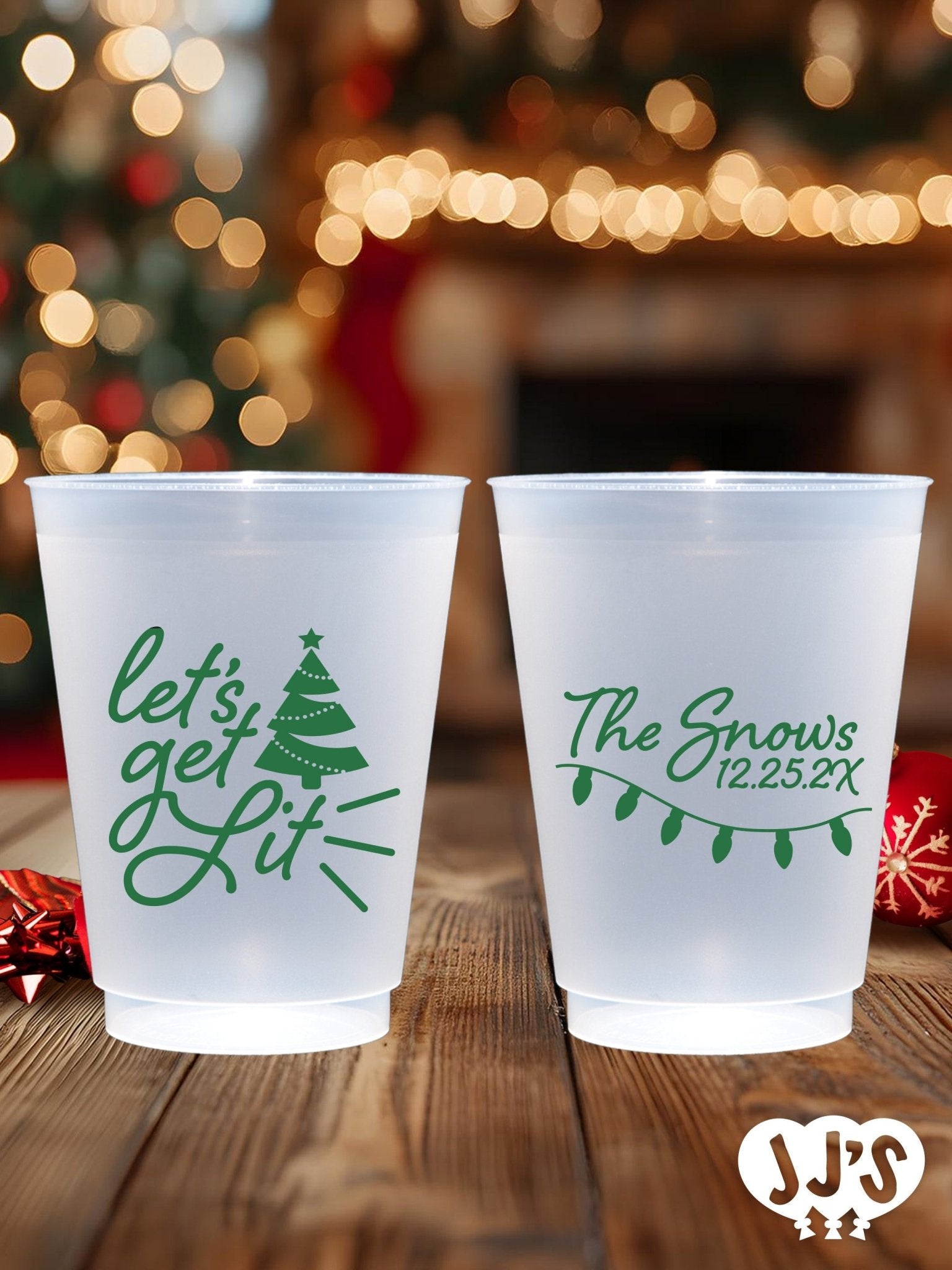 Custom Christmas Frosted Cups - JJ's Party House: Birthday, Balloons & Custom Party Favors