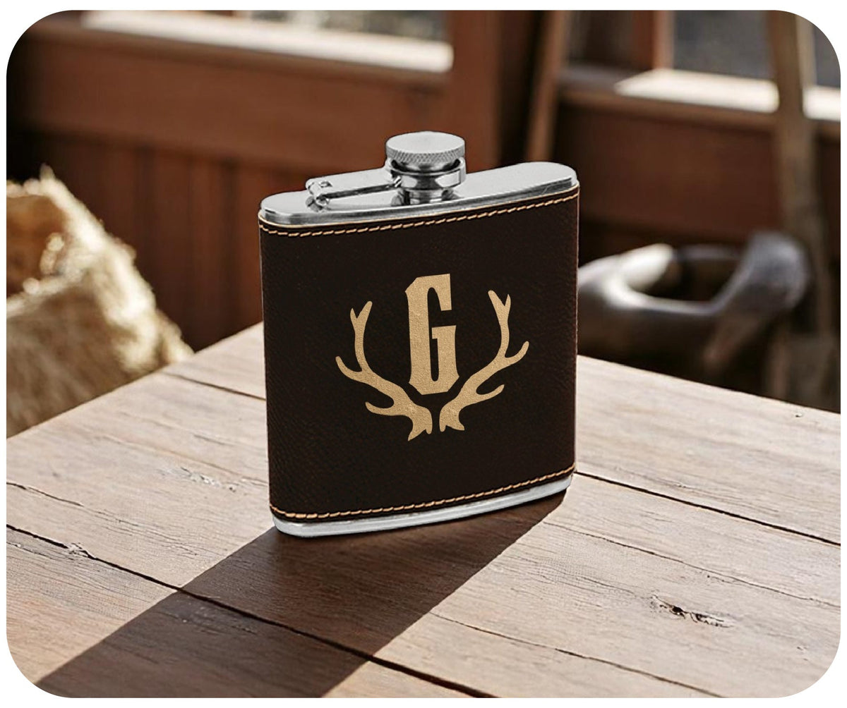Custom Leather Flasks - JJ's Party House McAllen, TX