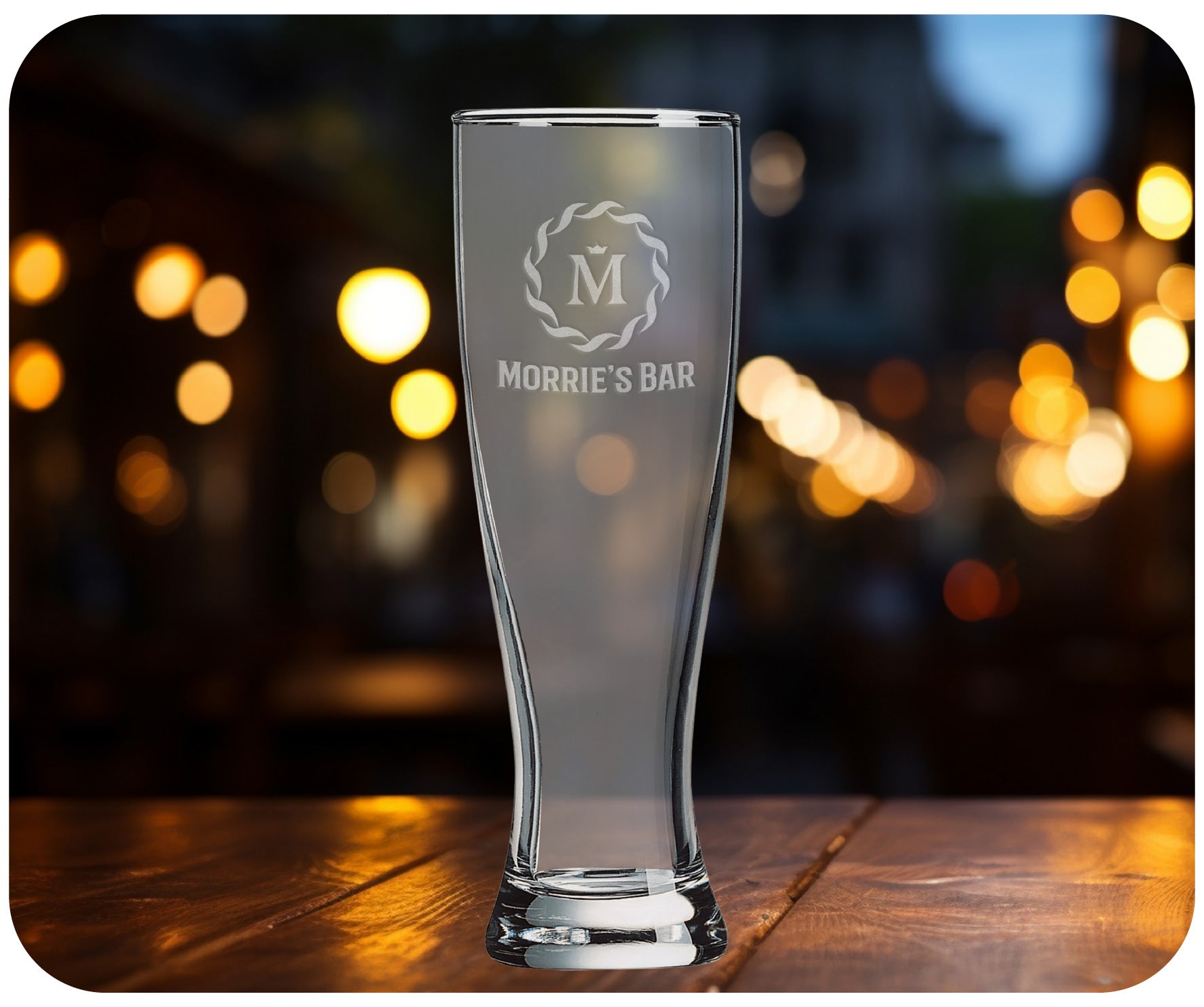 Custom Pilsner Beer Glasses - JJ's Party House McAllen, TX