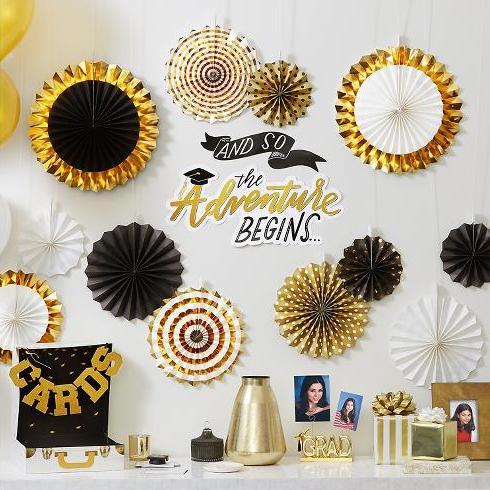 Graduation Black, Silver & Gold Party Supplies - JJ's Party House: Birthday,Balloons,Favors,Gifts