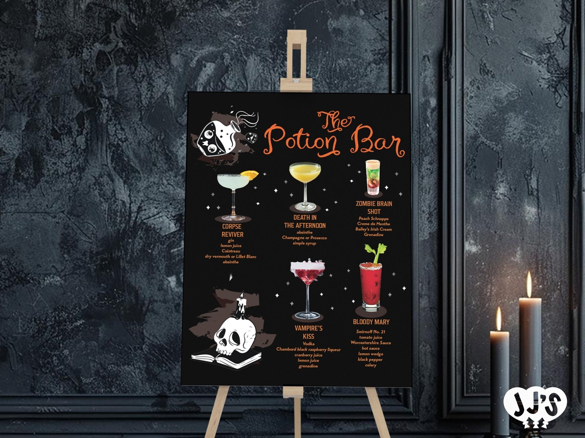 Halloween Bar Menu Signs - JJ's Party House: Birthday,Balloons,Favors,Gifts
