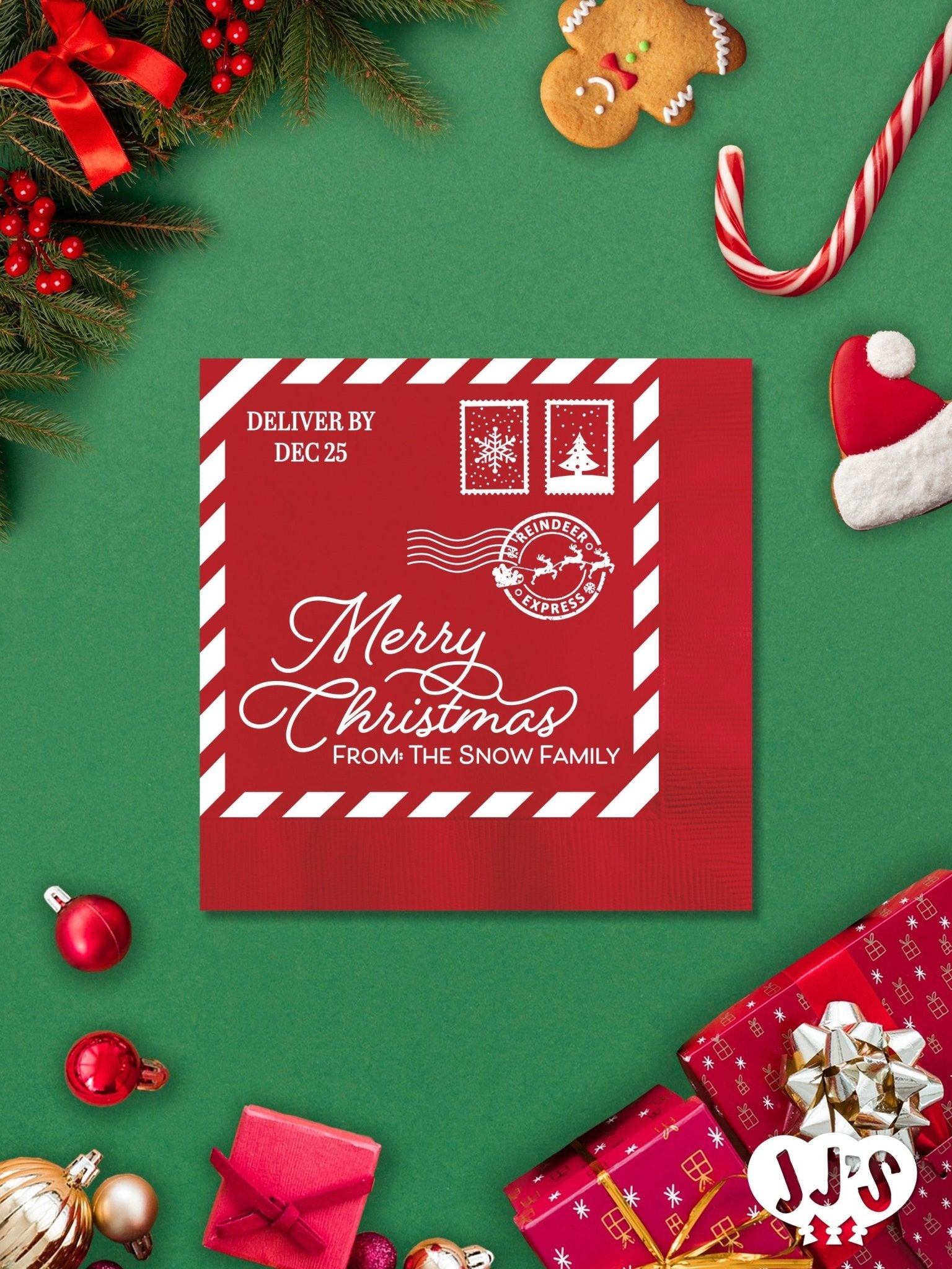 Personalized Christmas Napkins - JJ's Party House: Birthday,Balloons,Favors,Gifts