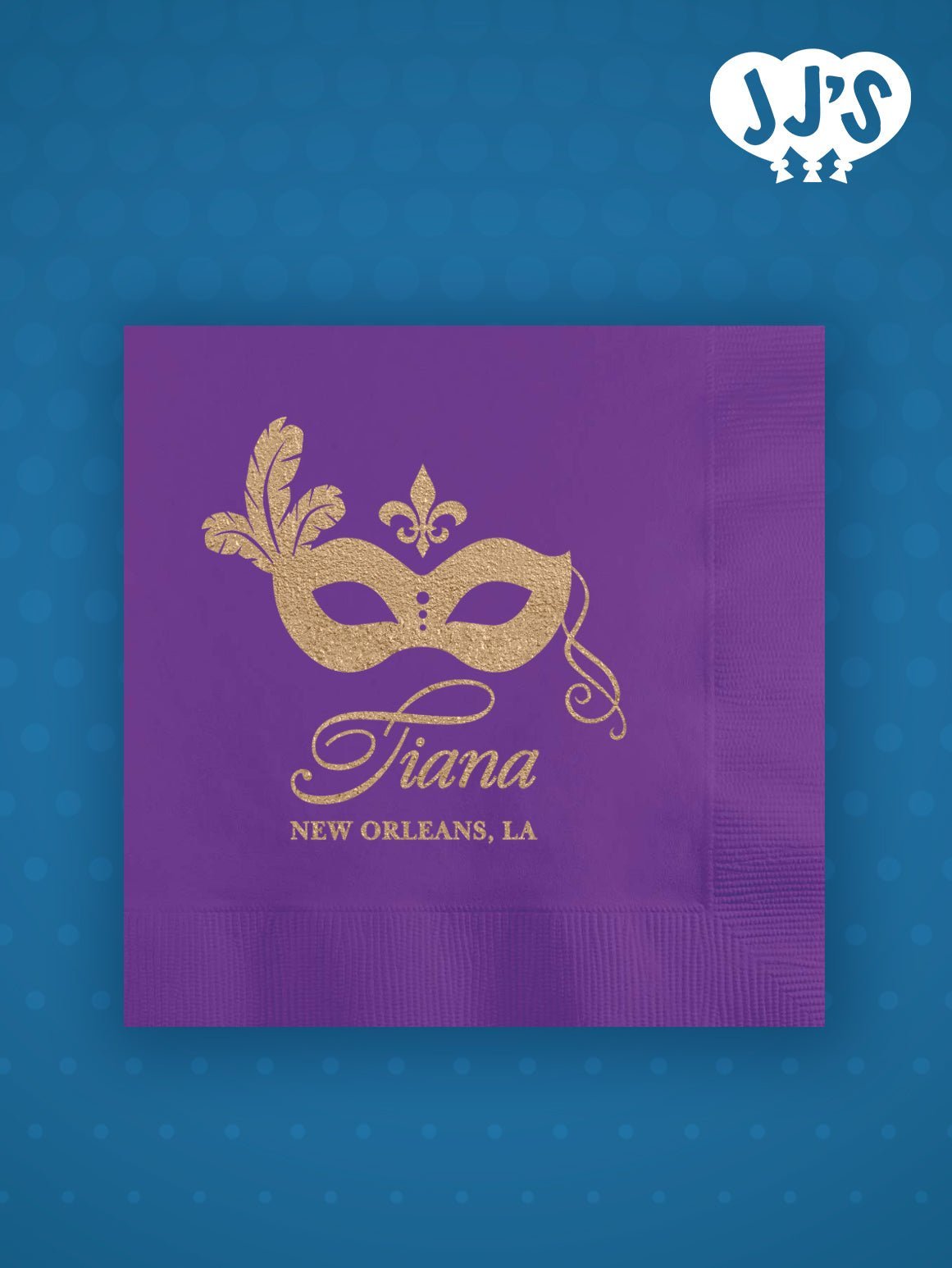 Personalized Mardi Gras Napkins - JJ's Party House: Birthday,Balloons,Favors,Gifts
