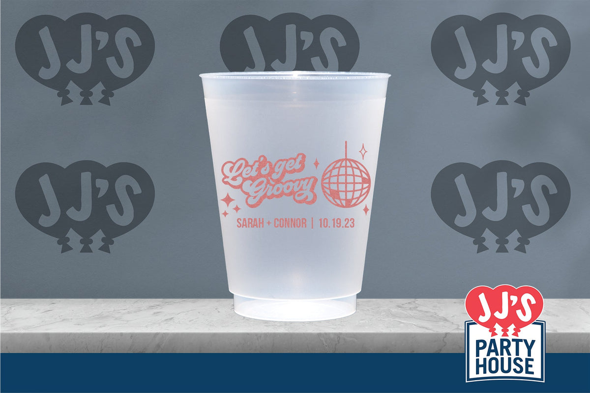 Personalized Retro Groovy Disco Wedding Cups - JJ's Party House: Birthday,Balloons,Favors,Gifts