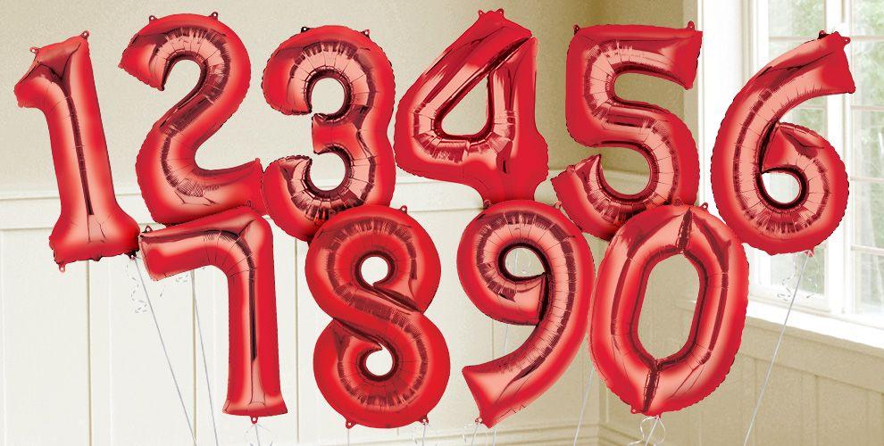 Red Number Balloons - JJ's Party House: Birthday,Balloons,Favors,Gifts