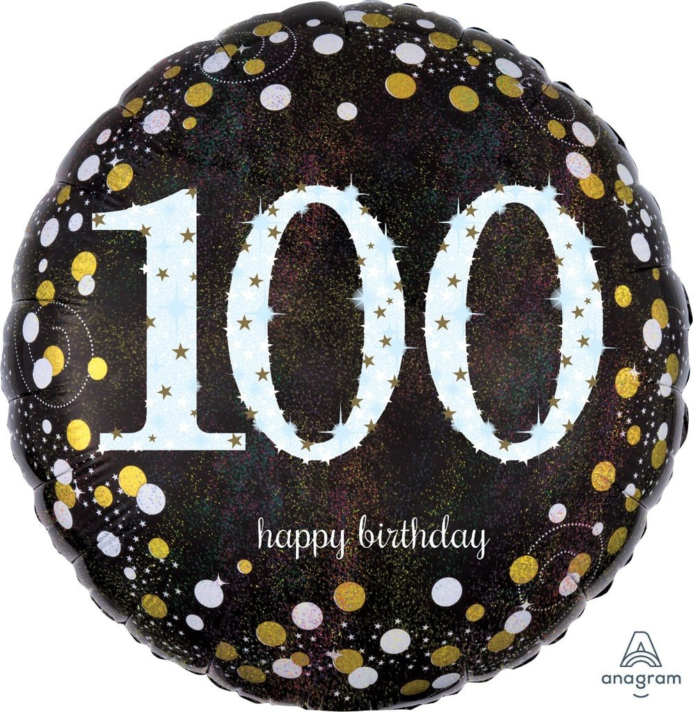 100th Sparkling Birthday Mylar Balloon 18