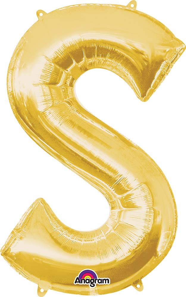 33'' LETTER S GOLD - JJ's Party House: Birthday, Balloons & Custom Party Favors