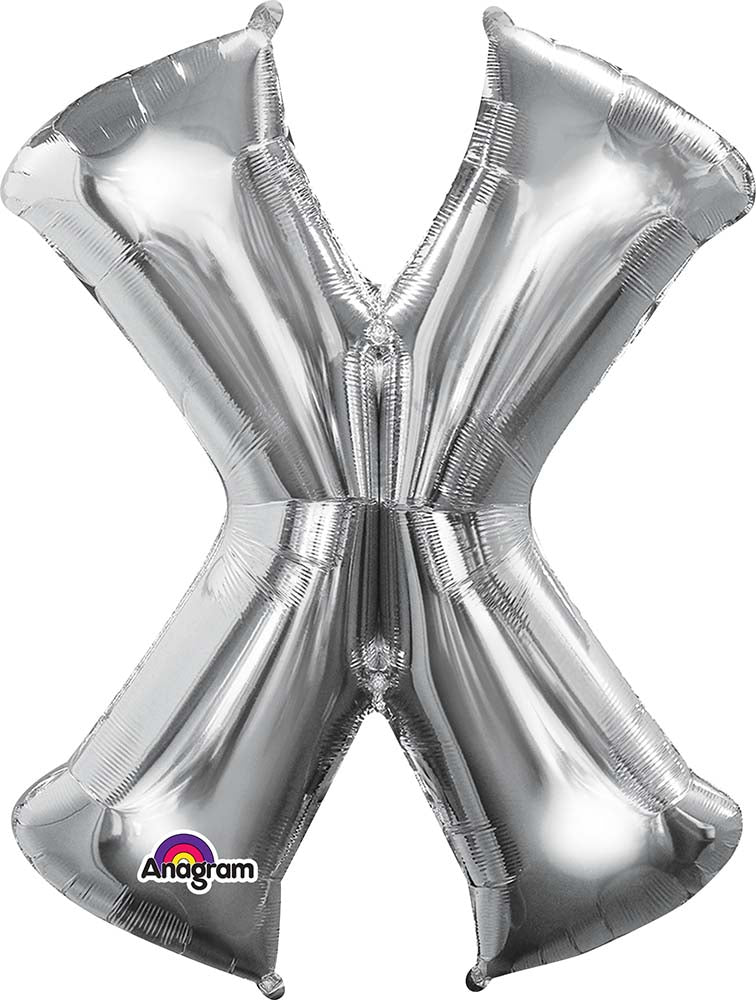 33'' LETTER X SILVER - JJ's Party House: Birthday, Balloons & Custom Party Favors