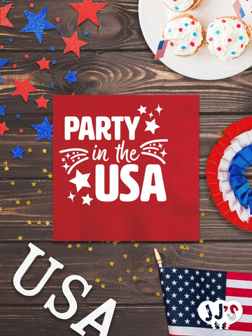 4th of July Custom Napkins - Party in the USA - JJ's Party House: Custom Party Favors, Napkins & Cups