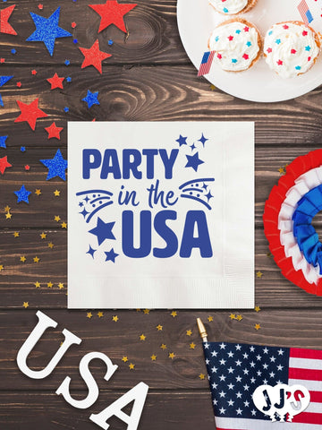 4th of July Custom Napkins - Party in the USA - JJ's Party House: Custom Party Favors, Napkins & Cups