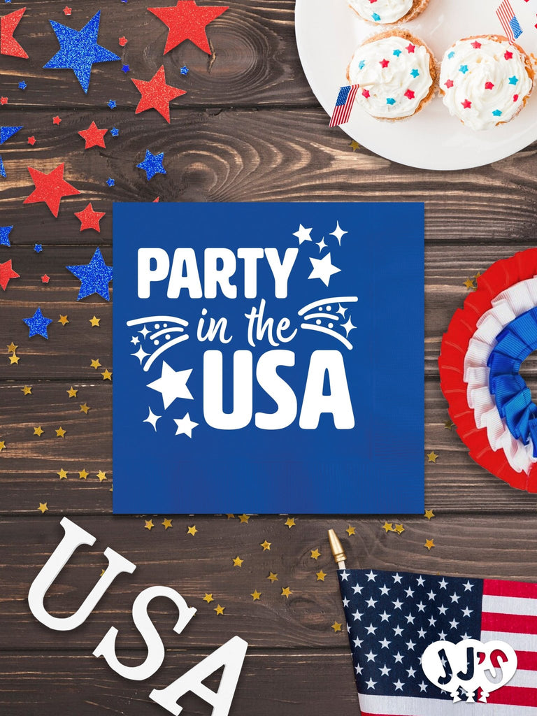 4th of July Custom Napkins - Party in the USA - JJ's Party House: Custom Party Favors, Napkins & Cups