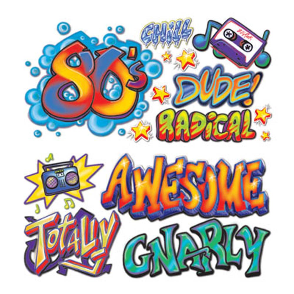 80's Graffiti Cutout Props 15pc - JJ's Party House: Custom Party Favors, Napkins & Cups