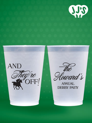 Kentucky Derby Party Cups: And They're Off! Custom Frosted Cups