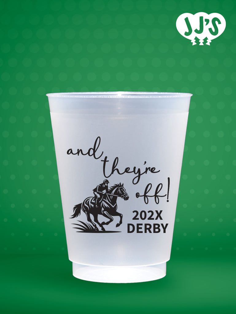 Kentucky Derby Party Cups: And They're Off! Derby Custom Frosted Cups