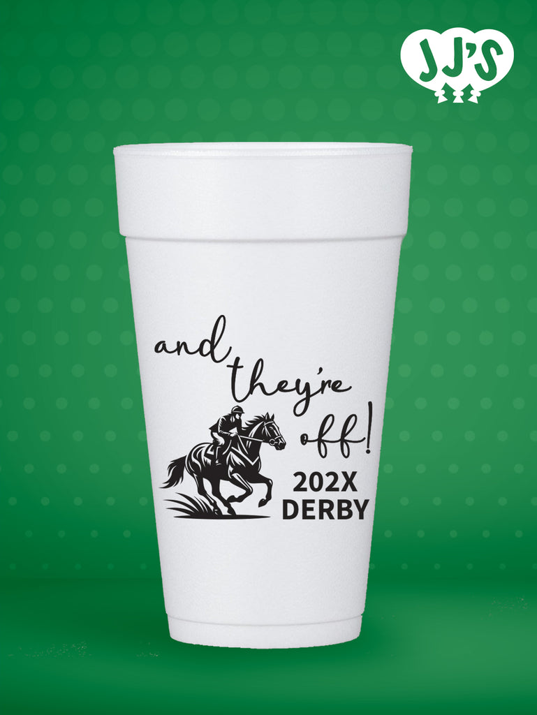 Kentucky Derby Party Cups: And They're Off! Derby Custom Styrofoam Cups