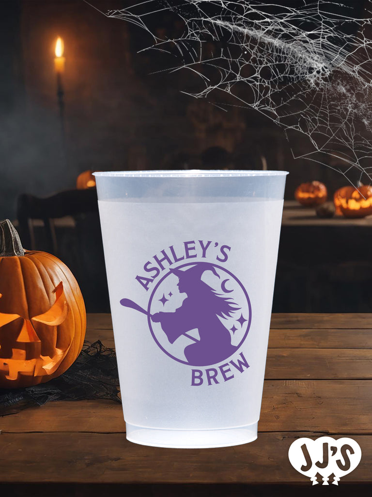 Halloween Witch's Brew Plastic Frosted Flex Cups