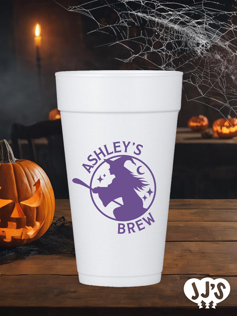 Witch's Brew Personalized Halloween Foam Cups