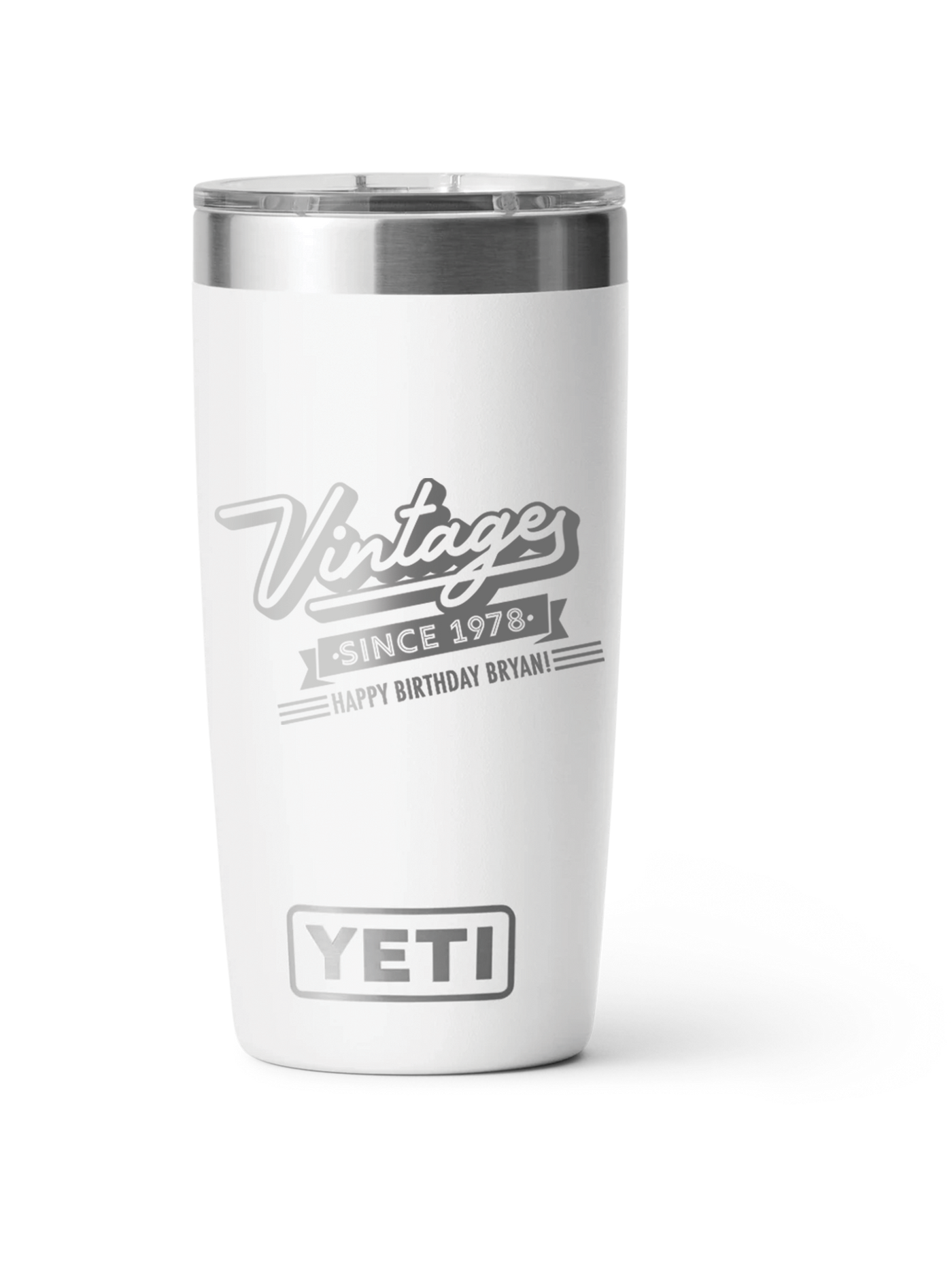 Yeti Personalized 20oz Laser Engraved Birthday Gift for Men and Women