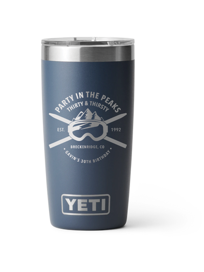 Yeti Personalized 20oz Laser Engraved Birthday Gift for Men and Women