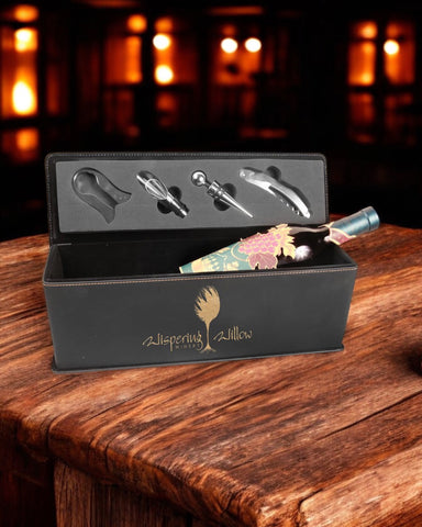 Custom Leatherette Wine Box and Tool Set