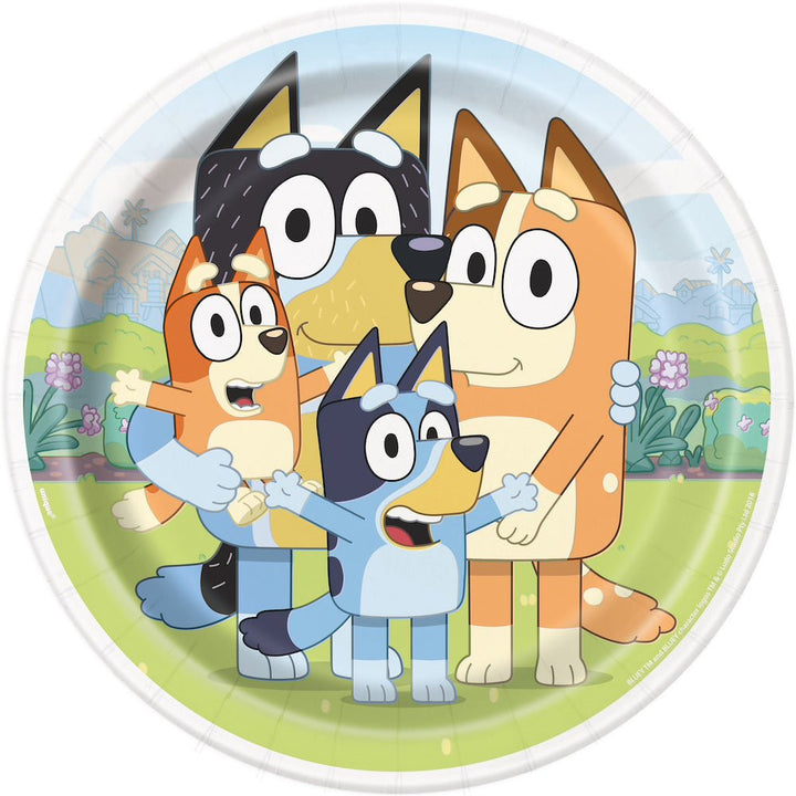 Bluey Round Paper Lunch Plates, 9in, 8ct - JJ's Party House: Birthday, Balloons & Custom Party Favors