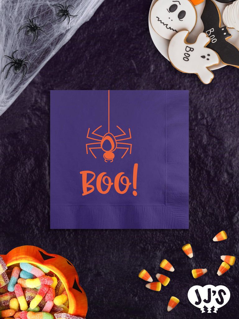 Boo Spider Personalized Halloween Napkins