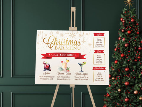 Christmas Bar Menu Sign