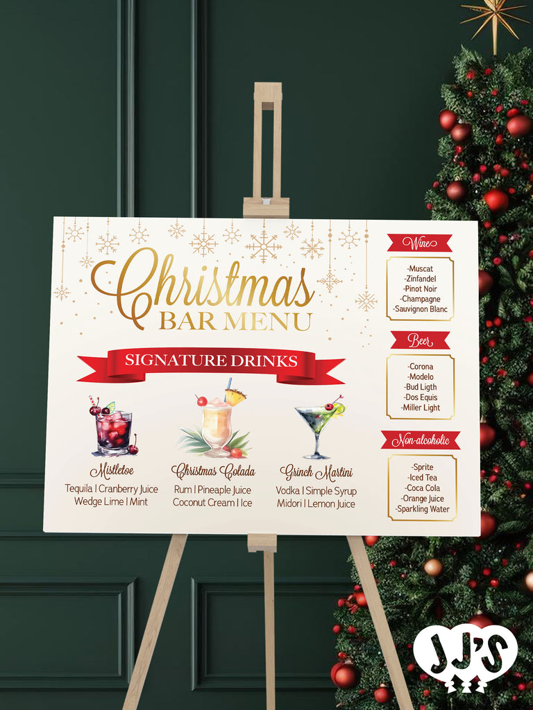 Christmas Bar Menu Sign