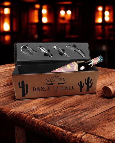 Custom Leatherette Wine Box and Tool Set