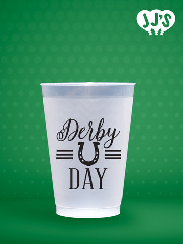 Kentucky Derby Party Cups: Derby Day Horseshoe Custom Frosted Cups