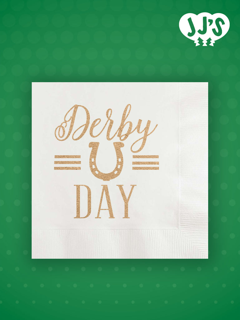 Kentucky Derby Party Custom Napkins: Derby Day Horseshoe Custom Napkins