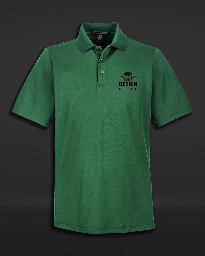 Men's CrownLux Performance® Plaited Embroidered Polo by Devon & Jones