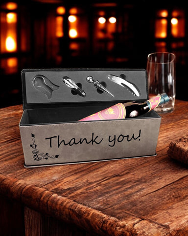 Custom Leatherette Wine Box and Tool Set