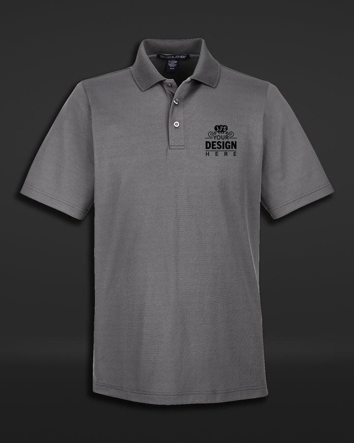 Men's CrownLux Performance® Plaited Embroidered Polo by Devon & Jones