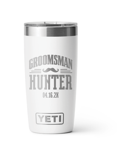 Yeti Personalized 20oz Laser Engraved Groomsman Gift for Bridal Party