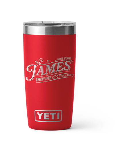 Yeti Personalized 20oz Laser Engraved Groomsman Gift for Bridal Party