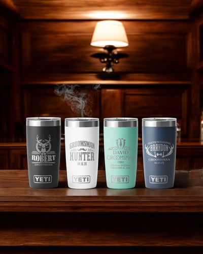 Yeti Personalized 20oz Laser Engraved Groomsman Gift for Bridal Party