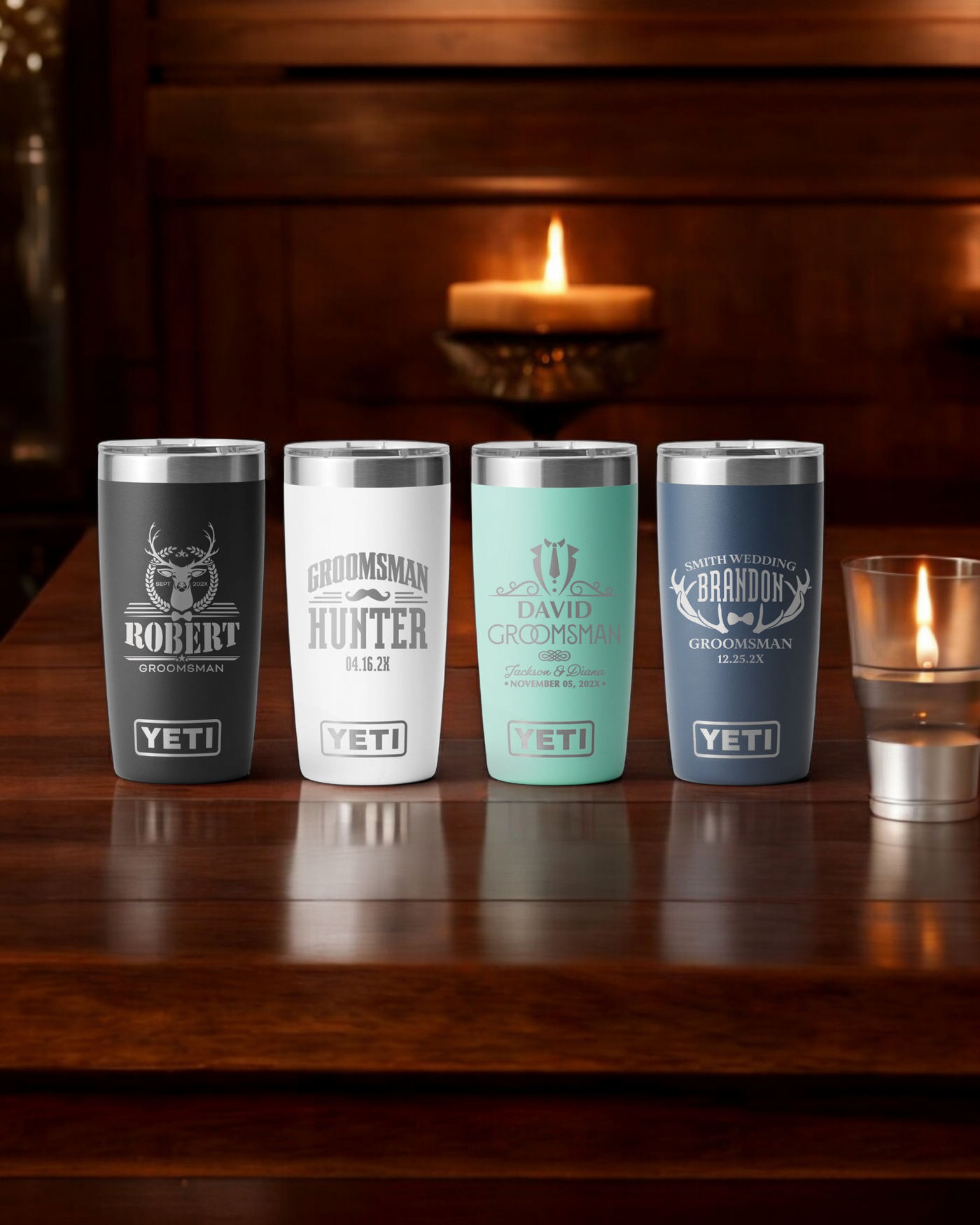 Yeti Personalized 20oz Laser Engraved Groomsman Gift for Bridal Party