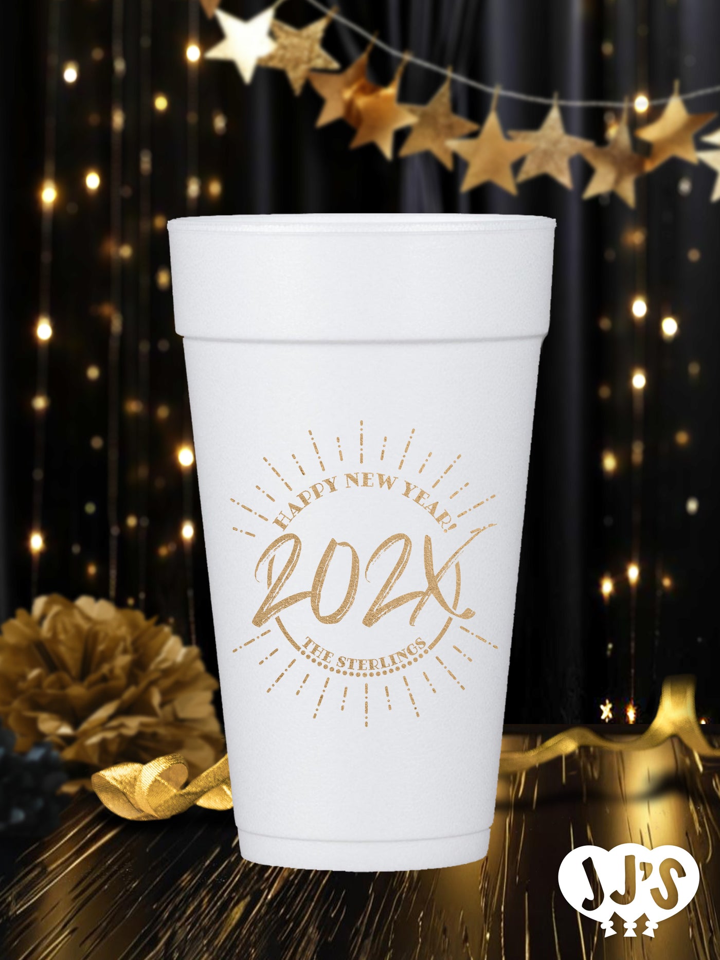 Happy New Year Family Personalized Styrofoam Cups