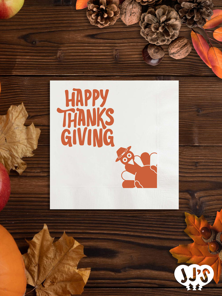 Happy Thanksgiving Family Personalized Turkey Napkins