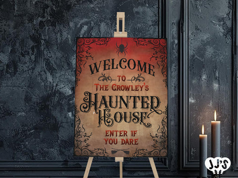 Enter If You Dare Personalized Halloween Party Sign