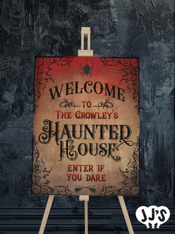 Enter If You Dare Personalized Halloween Party Sign