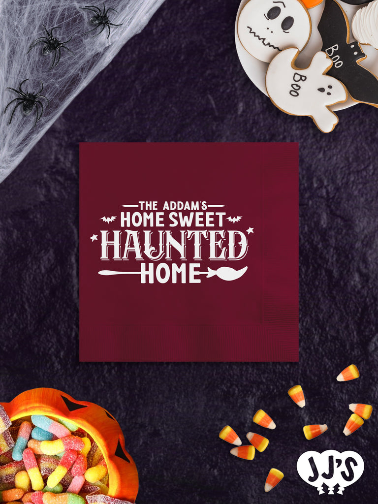 Home Sweet Haunted Home Personalized Halloween Napkins