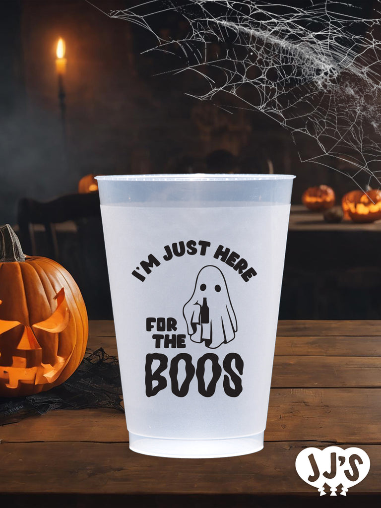 Here For The Boos Custom Halloween Frosted Cups