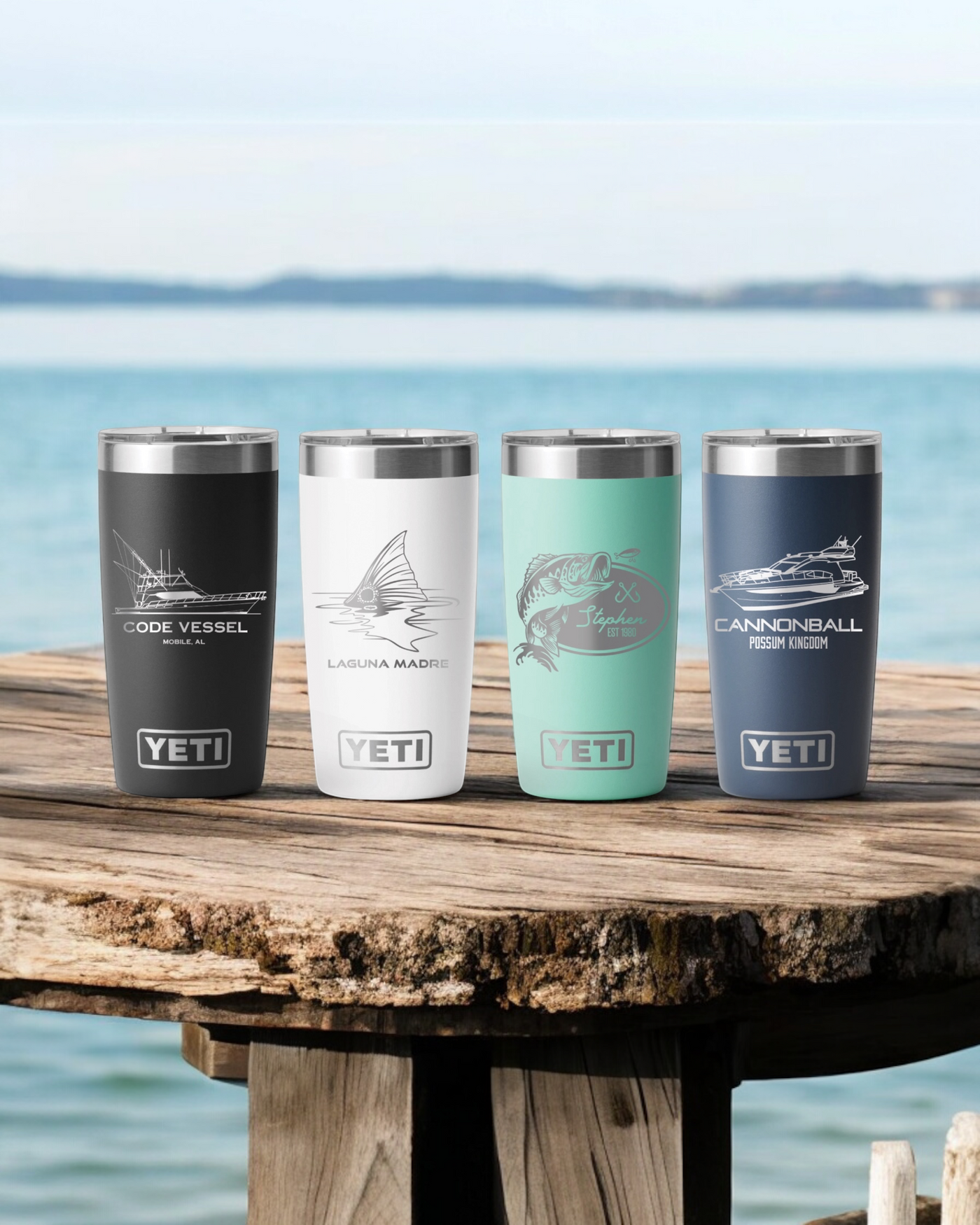 Yeti 20oz Personalized Tumbler Gift for Fishing, Fisherman, Fly Fishing, Beach, Lake or Ocean Enthusiast