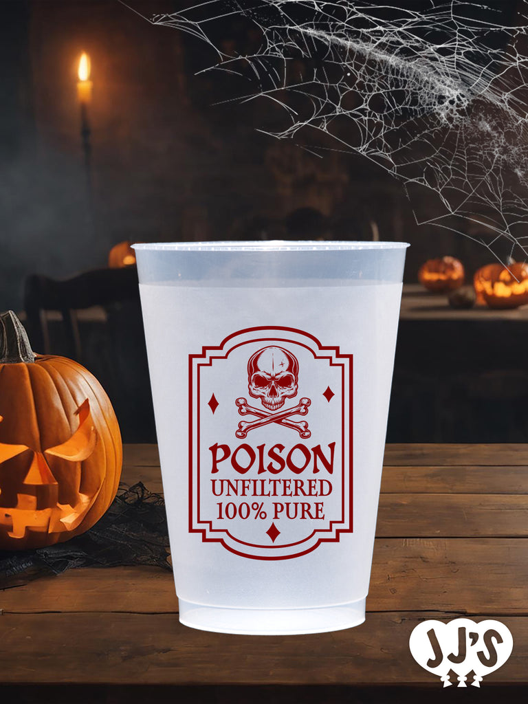 Poison Unfiltered Personalized Halloween Plastic Frosted Flex Cups