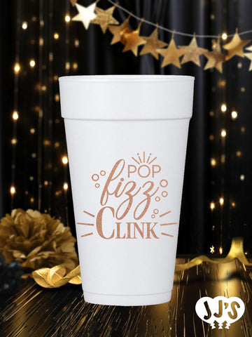 Pop Fizzle Clink Personalized Styrofoam Cups