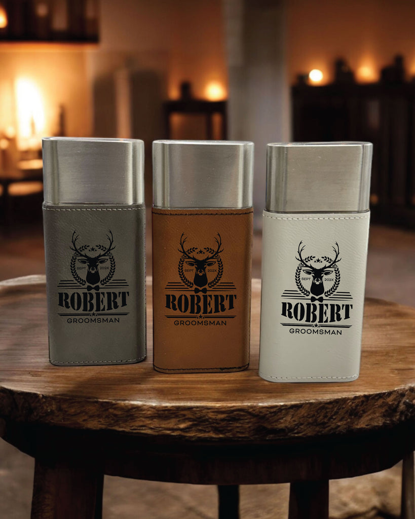 Personalized Cigar Leather Cases: Groomsman Gift - The Robert Design